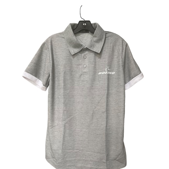 Boeing men’s GREY collared 3 buttons shirt size small - Picture 2 of 3